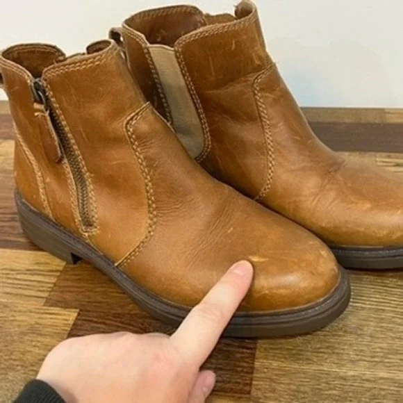 Cougar Womens Chelsea Boots 7 Brown Leather Ankle Zip Chunky Tan Zip Outerwear - Picture 12 of 16